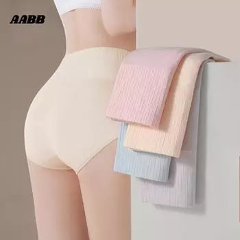 Женское нижнее белье с высокой талией, осень-зима, новые хлопковые трусики больших размеров, утягивающие, мягкие, дышащие, треугольные, короткие брюки M розовый