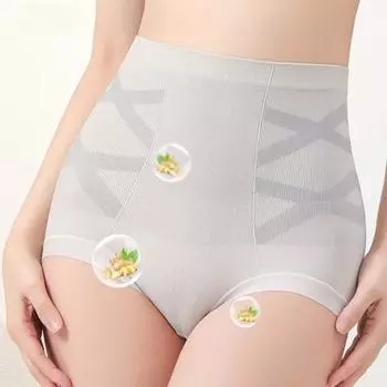 Женское нижнее белье с высокой талией, мягкие эластичные трусики с полным покрытием, утягивающие живот, бесшовные женские трусы для повседневной носки L зелёный