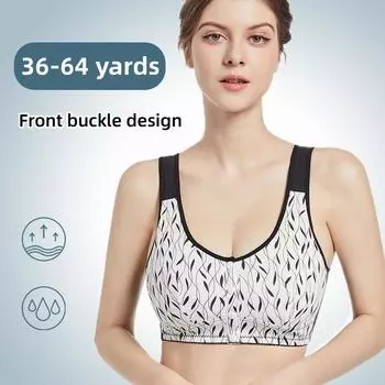 Женское нижнее белье с застежкой спереди, тонкая чашка, мягкий хлопковый бюстгальтер с принтом, большие размеры 36/80 чёрный