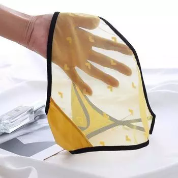 Женское нижнее белье, сексуальные сетчатые трусики с сердечками, женские бесшовные трусы, нижнее белье, прозрачные трусы KL131 M белый