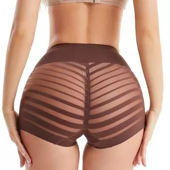 Женское нижнее белье средней талии для похудения и коррекции живота, утягивающие трусы, утягивающие трусы, бесшовные утягивающие трусы S чёрный