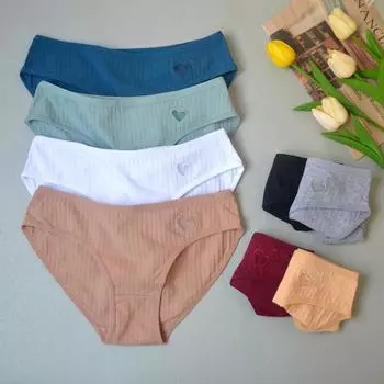 Женское нижнее белье, трусики больших размеров для девочек, женские трусы со средней талией с вышивкой Love Love S
