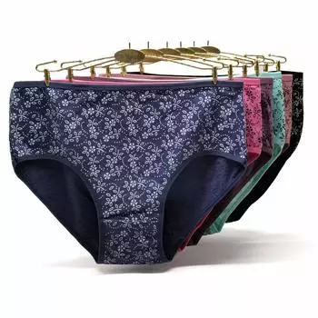 Женское нижнее белье, трусики больших размеров, кружевные сексуальные трусы, хлопковые трусы с принтом для девочек, модные женские трусы, 6 шт./компл. 2XL