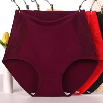 Женское нижнее белье, трусики для живота, трусы среднего возраста, трусы больших размеров XL-6XL XL чёрный