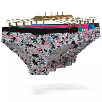 Женское нижнее белье, трусики, хлопковые сексуальные трусы-бикини с узором пейсли, мягкие женские трусики, нижнее белье, лот, 6 шт. M