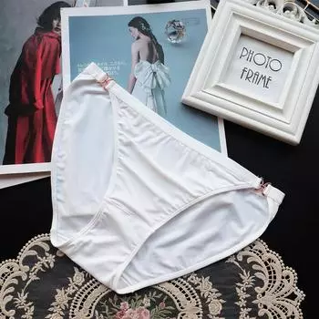 Женское нижнее белье, трусики с принтом, сексуальные трусики с низкой посадкой, женские дышащие трусы из ледяного шелка для женщин M чёрный