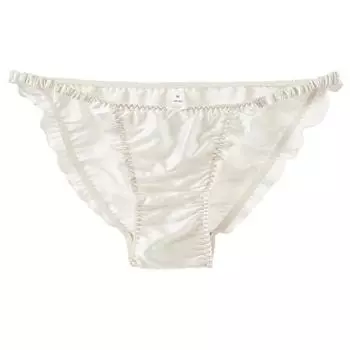 Женское нижнее белье Трусики с заниженной талией 100% шелк Большие размеры Очень тонкий край Нижнее белье с оборкой 2X белый