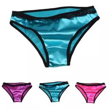 Женское нижнее белье Трусики Сатиновые брифы Шелковистые трусики XL