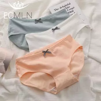 Женское нижнее белье Трусики женские средней посадки Хлопковые бесшовные Большие размеры Трусы Панталоны Трусы L белый