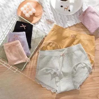 Женское нижнее белье, трусы средней талии, большие размеры, бесшовные, дышащие, из графена, антибактериальные, из чистого хлопка, треугольные трусики для девочек one size жёлтый
