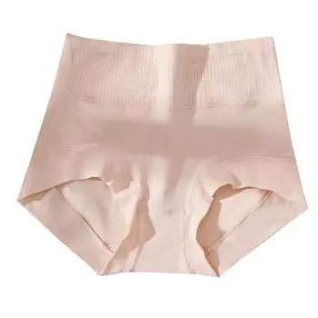 Женское нижнее белье в полоску с высокой талией, хлопковое нижнее белье, плотно прилегающее бесшовное нижнее белье, дышащие трусы в японском стиле L серый