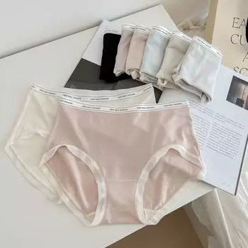 Женское нижнее белье, винтажные жаккардовые кружевные трусики для девочек, спортивные трусы со средней талией и дышащей промежностью One Size