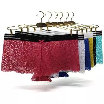 Женское нижнее белье, женские шорты для мальчиков, сексуальные прозрачные кружевные трусики, 6 шт./лот M