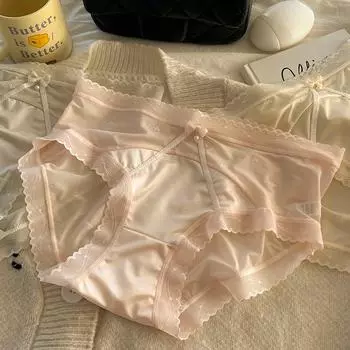 Женское нижнее белье, женские трусики с подтяжкой талии, дышащие трусы, полые полупрозрачные сексуальные банты на бедрах L серый