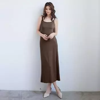 Женское нижнее платье с круглым вырезом, свободное цветное эластичное платье на подтяжках, с открытой спиной и без рукавов, однотонное длинное платье, домашняя повседневная одежда, миди для спальни XL телесный