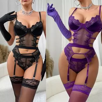 Женское ночное белье на тонких бретельках, прозрачные сексуальные ночные рубашки, кружевные пижамы, сексуальный комплект нижнего белья L