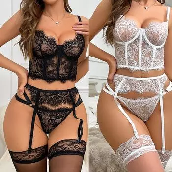 Женское ночное белье на тонких бретельках, прозрачные сексуальные ночные рубашки, кружевные пижамы, сексуальный комплект нижнего белья XL