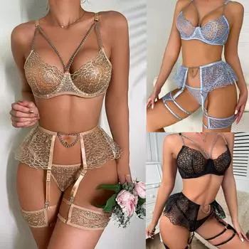 Женское ночное белье на тонких бретельках, прозрачные сексуальные ночные рубашки, кружевные пижамы, сексуальный комплект нижнего белья L