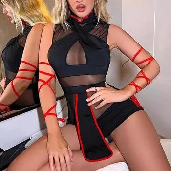 Женское ночное белье на тонких бретельках, прозрачные сексуальные ночные рубашки, кружевные пижамы, сексуальный комплект нижнего белья L