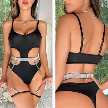 Женское ночное белье на тонких бретельках, прозрачные сексуальные ночные рубашки, кружевные пижамы, сексуальный комплект нижнего белья L