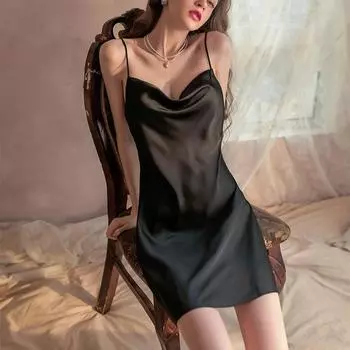 Женское ночное платье Katie, нижнее белье, ночная рубашка, юбка для сна L чёрный