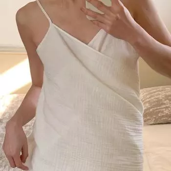 Женское носимое банное полотенце-обертывание из чистого хлопка с бретелями и открытой спиной, дышащее и впитывающее полотенце Pure White
