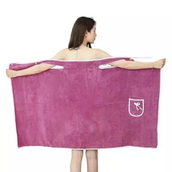 Женское носимое банное полотенце с регулируемыми лямками, мягкое, впитывающее воду, для спа на открытом воздухе светло-розовый