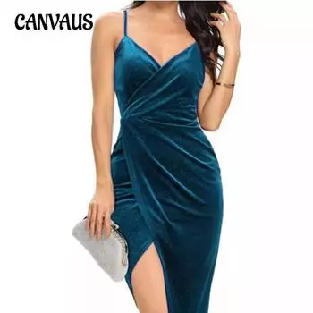 Женское новое платье из бархата золотого цвета с бретелью через шею, открытое сексуальное платье золотого цвета для ночного клуба S зелёный