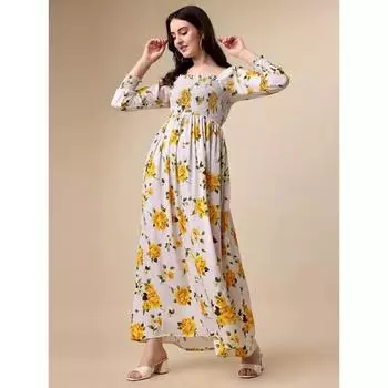 Женское облегающее и расклешенное платье из крепа с принтом, праздничная одежда, топ, туника, длинная курта в стиле вестерн VF-510 XS