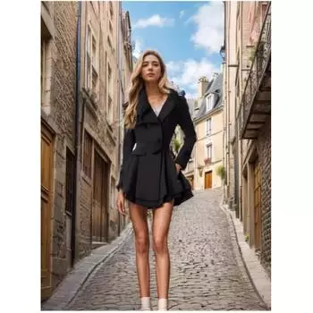 Женское облегающее пальто средней длины с лацканами большого размера, двубортное пальто с однотонным узором 5XL