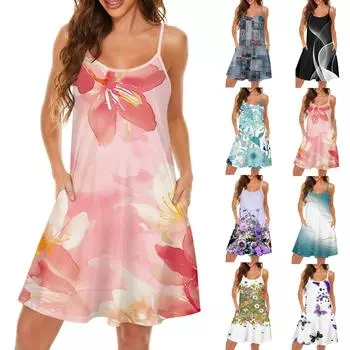 Женское облегающее платье, модное платье с круглым вырезом и карманом на бретельках L чёрный