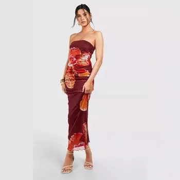 Женское обтягивающее сексуальное платье без рукавов с сетчатым плиссированным принтом S