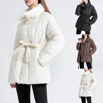 Женское однотонное длинное хлопковое пальто с капюшоном, стильная модная куртка на молнии с длинными рукавами и карманами L бежевый