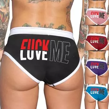 Женское однотонное физиологическое нижнее белье с забавным принтом больших размеров и высокой талией L