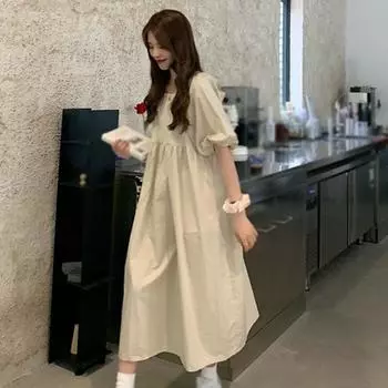 Женское однотонное платье с круглым вырезом сзади, длинное платье с бантом XL