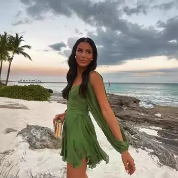 Женское однотонное повседневное сетчатое платье с длинными рукавами и открытой спиной, облегающее короткое платье в стиле темперамент S чёрный