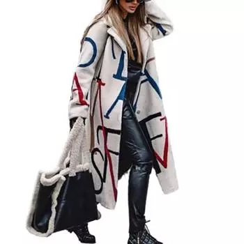 Женское осенне-зимнее длинное шерстяное пальто с лацканами и длинными рукавами, однотонное пальто с принтом на одной пуговице, свободное покрой, офисное женское пальто M белый