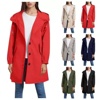 Женское осенне-зимнее модное однотонное пальто на молнии с длинными рукавами и спортивным дизайном на пуговицах для фитнеса, повседневное однотонное пальто с начесом (с карманами)