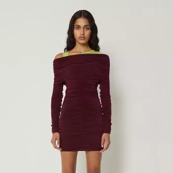 Женское осенне-зимнее однотонное платье со складками на талии, сексуальное, облегающее, с сумкой и ягодицами, женское S абрикосовый