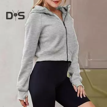 Женское осенне-зимнее пальто на молнии с капюшоном из мягкого плюша, сплошной цвет, свободный толстый кардиган с длинным рукавом, свободные повседневные эластичные перчатки с манжетами и рукавами, укороченные S розовый