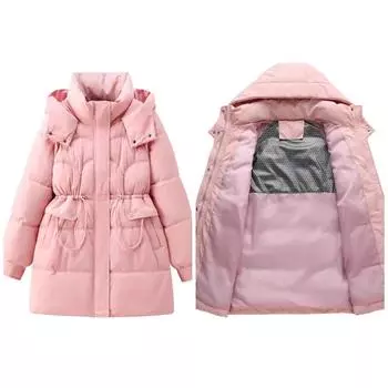 Женское осенне-зимнее пальто, однотонное, с капюшоном, свободное, утолщенное, ветрозащитное, средней длины, женская куртка, 5 цветов M хаки