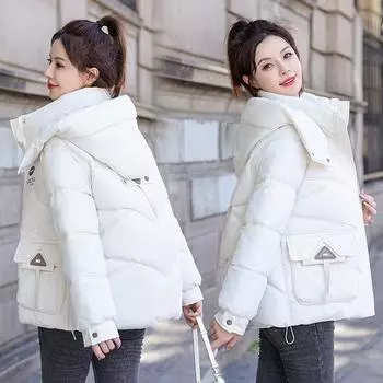 Женское осенне-зимнее пальто с капюшоном, короткое, однотонное, свободное, утолщенное, ветрозащитное, женская куртка, 5 цветов M