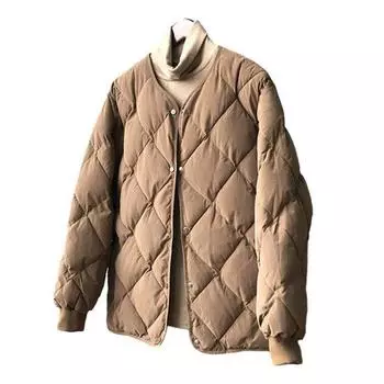 Женское осенне-зимнее пальто с V-образным вырезом, толстым длинным рукавом, теплое однотонное, гладкое, облегающее, с карманами на пуговицах, кардиган, хлопковое пальто, куртка M бежевый