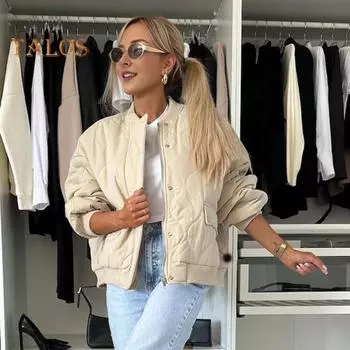 Женское осенне-зимнее пальто с застежкой на пуговицы, длинные рукава с карманами, свободная круглая горловина, повседневная куртка, однотонная верхняя одежда для школы и путешествий S хаки