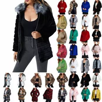 Женское осенне-зимнее плюшевое теплое пальто-кардиган с длинными рукавами L коричневый