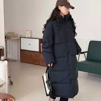 Женское осеннее и зимнее пальто с капюшоном, свободное до колена, студенческое утолщенное теплое пальто в стиле сестры S вино красного