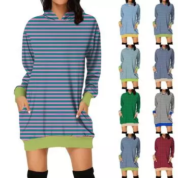 Женское осеннее и зимнее платье-толстовка с капюшоном, платье с принтом на Хэллоуин L чёрный