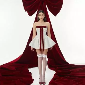 Женское осеннее модное сексуальное платье с высокой талией и вырезом на шее S белый