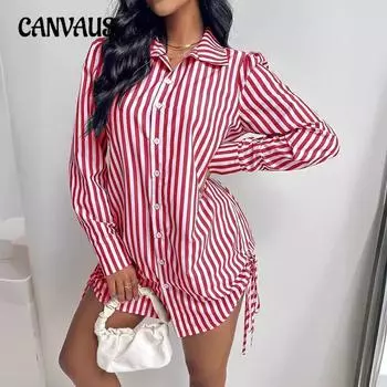 Женское осеннее модное сексуальное платье-рубашка с завязками по бокам S чёрный