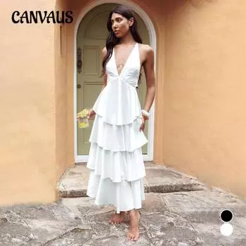 Женское осеннее новое сексуальное облегающее платье с глубоким V-образным вырезом и бретелью через шею XS белый